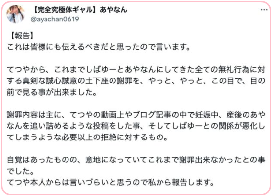 あやなん、東海オンエア・てつやと和解！