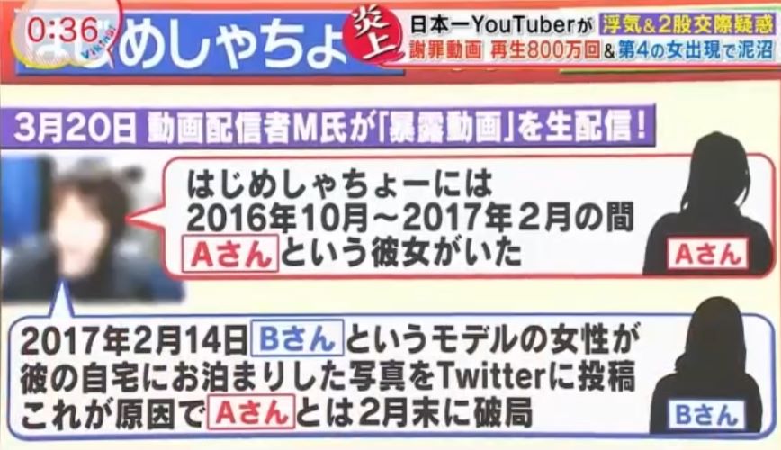 はじめしゃちょー熱愛報道あった歴代彼女②一般女性・れいな　はじめしゃちょーの浮気を暴露