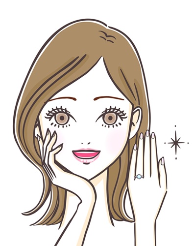指輪をしている女性のイラスト