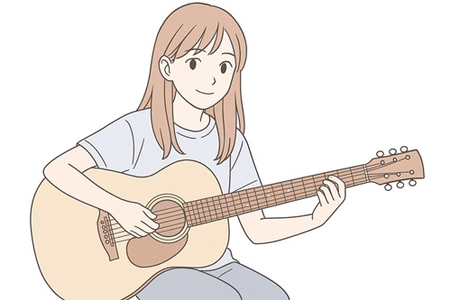 ギターを弾く女性