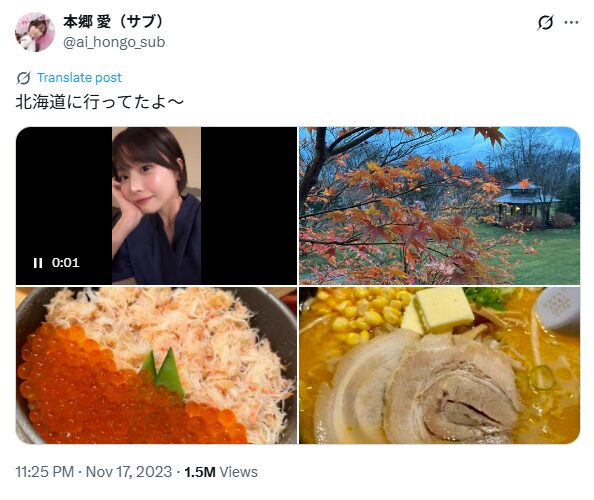 本郷愛サブXのスクショ