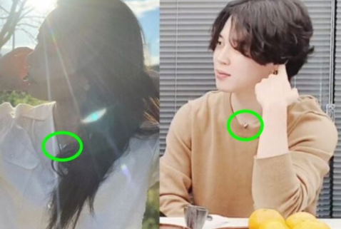 ソン・ダウンさんとジミンさんの匂わせ⑦ネックレスが同じ？