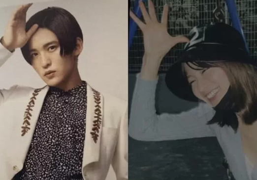 岡崎紗絵さんと目黒蓮さんの匂わせおでこポーズ