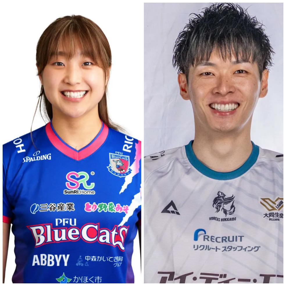 松井珠己選手と外崎航平選手の画像